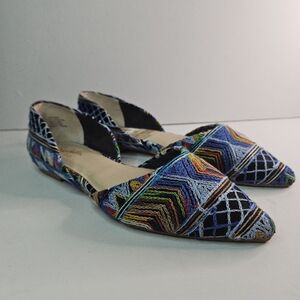 Anthropologie Seychelles Alina Embroidered Point Toe D’orsay Flats